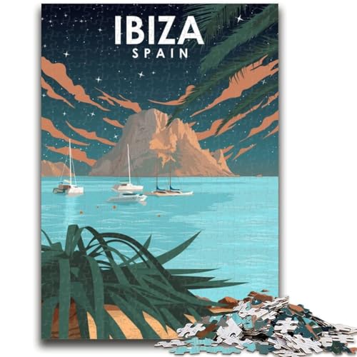 Ibiza Spanien Nachtkunst-Puzzles für Teenager, Spielzeug, Lernspiele, Stressabbau, Wunschliste mit Weihnachtsmann, 1000 Teile (26x38cm) von NYANBFKEA