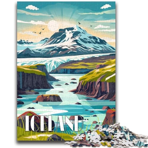 Icelandic Serenity Puzzle 1000 Teile für Erwachsene und Jugendliche, anspruchsvolles Spiel und Familienspiel, Geburtstagsgeschenk, Geschenke, Wandkunst, 1000 Teile (50x75cm) von NYANBFKEA