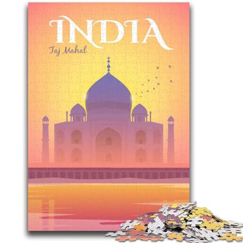Indien 1000-teiliges Puzzle für Erwachsene und Jugendliche, pädagogisches Spielzeug zum Stressabbau, ganze Familie, 1000 Teile (50x75cm) von NYANBFKEA