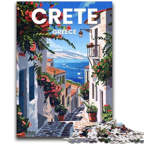 Insel Kreta, 1000-teiliges Puzzle für Teenager, Geschenke, perfekt für Spieleabende, buntes Spielzeug als Geschenk für zu Hause, 1000 Teile (26x38cm) von NYANBFKEA