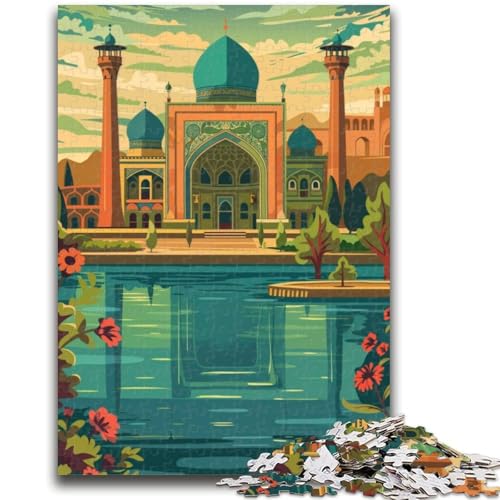 Isfahan-Reiseplakat-Puzzle 1000 Teile für Teenager-Geschenke, Familienspiel zum Stressabbau, schwierige Herausforderung, tolle Geschenke und Spielzeuge, 1000 Teile (26x38cm) von NYANBFKEA