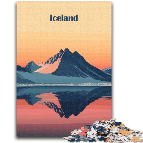 Island Mountain Sunset Puzzle für Erwachsene, 1000 Teile, schwierig, herausfordernd, schwierig, als Geschenk für die ganze Familie, 1000 Teile (50x75cm) von NYANBFKEA