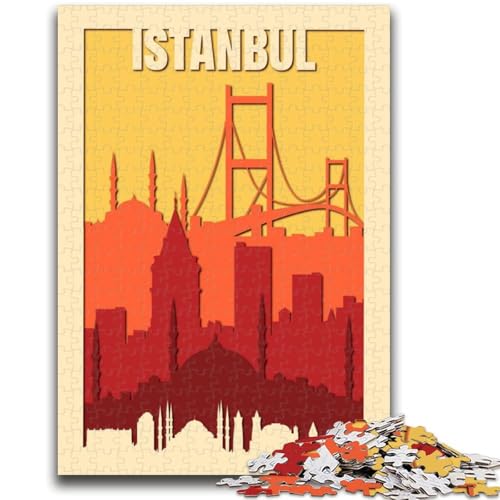 Istanbul-Reiseposter-Puzzle, 1000 Teile, für Erwachsene, Spielzeug, Lernspiele, Stressabbau, Wichtelgeschenke für Kinder ab 14 Jahren, 1000 Teile (50x75cm) von NYANBFKEA