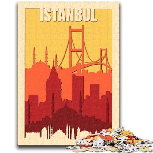Istanbul-Reiseposter-Puzzle, 1000 Teile, für Erwachsene ab 14 Jahren, Heimkunst, Dekoration, Familienspiele, Weihnachts- und Geburtstagsgeschenke, 1000 Teile (26x38cm) von NYANBFKEA