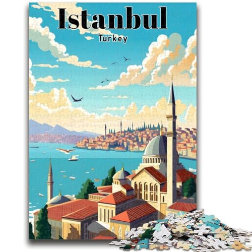 Istanbul Türkei Reise 1000-teiliges Puzzle für Erwachsene, Geschenke für Lernspiele, Herausforderungsspielzeug, Geburtstagsgeschenk, Geschenke, Wandkunst, 1000 Teile (26x38cm) von NYANBFKEA