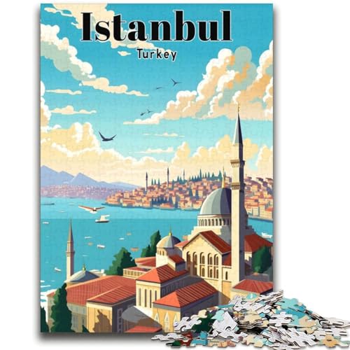 Istanbul-Türkei-Reise-Puzzle, 2000 Teile, für Erwachsene, Lernspiele, DIY-Spielzeug mit passendem Poster und Quizblatt, für Kinder ab 14 Jahren, 2000 Teile (70x100cm) von NYANBFKEA