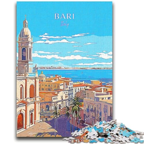 Italien Bari Reise-Puzzles für Teenager, 1000 Puzzles, lustige Spiele für die ganze Familie, Aktivitäten für zu Hause, Geburtstagsgeschenk, Reisegeschenke, 1000 Teile (50x75cm) von NYANBFKEA