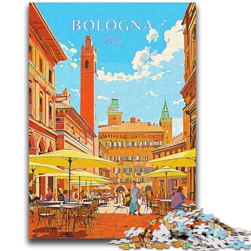 Italien Bologna Reise 1000-teiliges Puzzle für Erwachsene, Geschenke für Lernspiele, Herausforderungsspielzeug, Geburtstagsgeschenk, Geschenke, Wandkunst, 1000 Teile (50x75cm) von NYANBFKEA