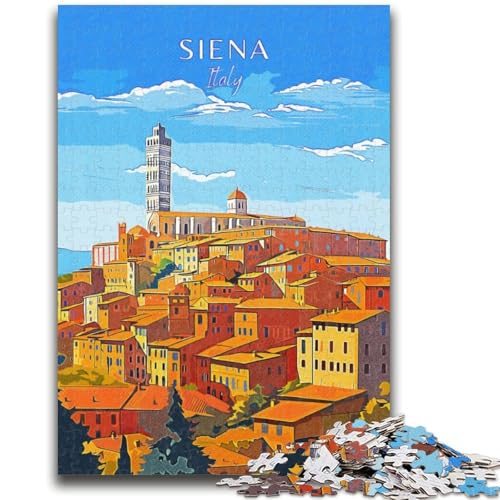 Italien Siena Reise 1000-teiliges Puzzle für Erwachsene und Jugendliche, pädagogisches Spielzeug zum Stressabbau, ganze Familie, 1000 Teile (26x38cm) von NYANBFKEA