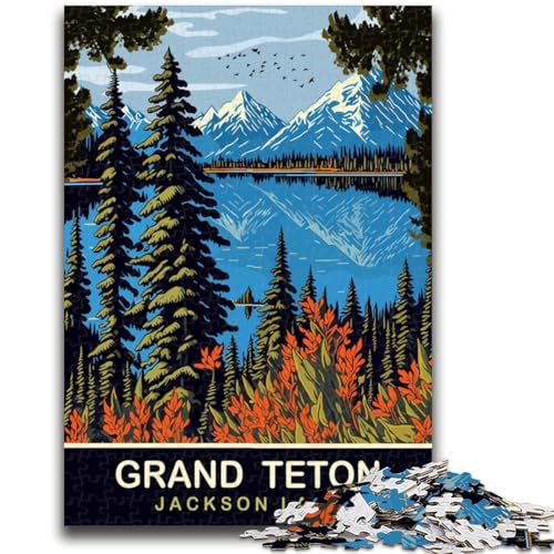 Jackson Lake Puzzles 1000 Teile für Teenager ab 14 Jahren, Heimkunst-Dekoration, Familienspiele, Weihnachts- und Geburtstagsgeschenke, 1000 Teile (50x75cm) von NYANBFKEA