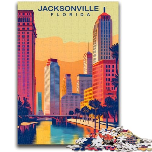 Jacksonville 1000-teiliges Puzzle für Erwachsene, Geschenke für Lernspiele, Herausforderungsspielzeug, Geburtstagsgeschenk, Geschenke, Wandkunst, 1000 Teile (26x38cm) von NYANBFKEA
