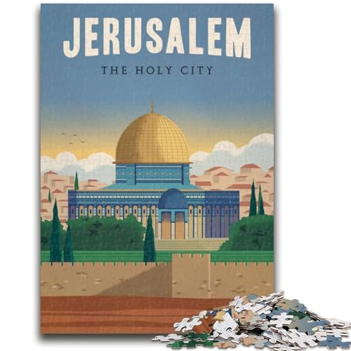 Jerusalem-Puzzle für Teenager, 1000 Teile, anspruchsvolles Spiel und Familienspiel mit passendem Poster und Quizblatt, 1000 Teile (26x38cm) von NYANBFKEA