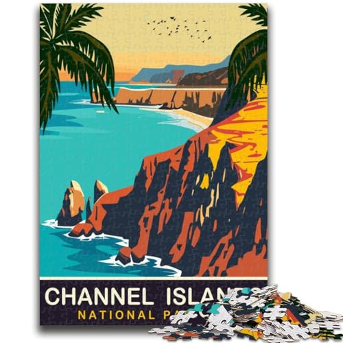 Kanalinseln-Puzzle für Teenager, 1000 Teile, anspruchsvolles Spiel und Familienspiel mit passendem Poster und Quizblatt, 1000 Teile (26x38cm) von NYANBFKEA