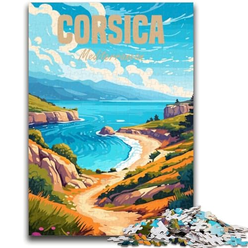 Korsika Mittelmeer 1000-teiliges Puzzle für Erwachsene und Jugendliche, pädagogisches Spielzeug zum Stressabbau, ganze Familie, 1000 Teile (26x38cm) von NYANBFKEA