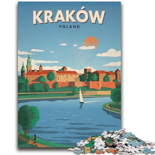Krakauer Puzzle für Erwachsene, 1000 Teile, Staycation-Zeitvertreib, Geburtstagsgeschenk, Geschenke, Wandkunst für 14+, 1000 Teile (50x75cm) von NYANBFKEA