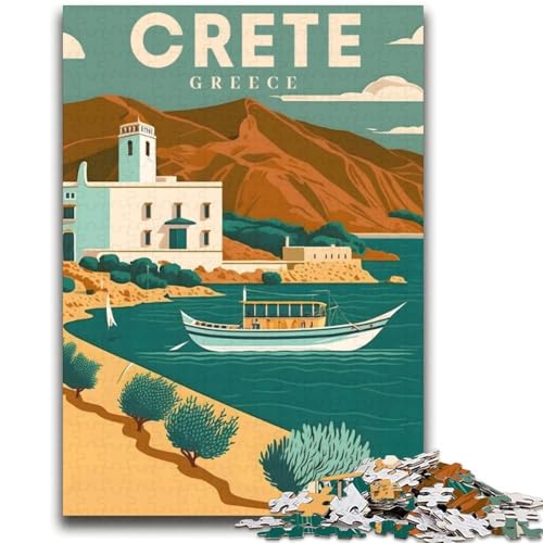 Kreta, Griechenland, 2000-teiliges Puzzle für Erwachsene, Lernspiele, DIY-Spielzeug mit passendem Poster und Quizblatt, für Kinder ab 14 Jahren, 2000 Teile (70x100cm) von NYANBFKEA