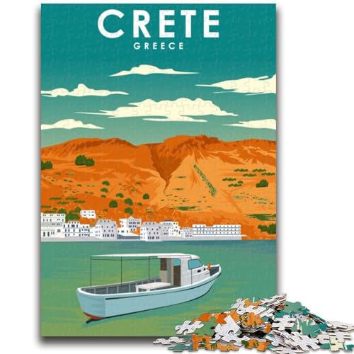 Kreta, Griechenland, Reiseposter, Puzzle 1000 Teile für Erwachsene, ab 14 Jahren, Denksportaufgaben, Familienspiele, Weihnachts- und Geburtstagsgeschenke, 1000 Teile (26x38cm) von NYANBFKEA