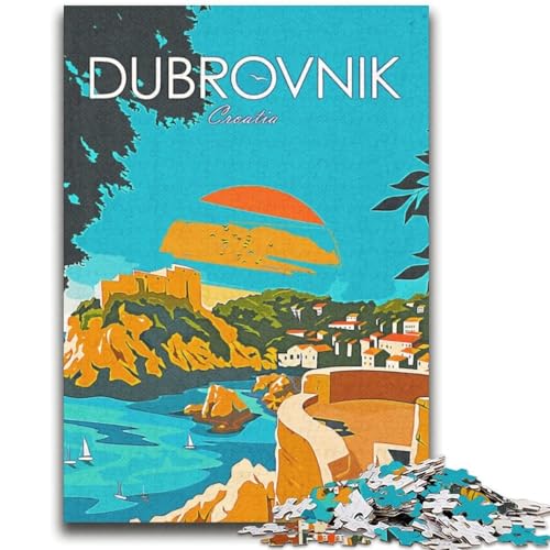 Kroatien-Reise-Puzzle Dubrovnik für Erwachsene, 2000 Teile, Spielzeug, Lernspiele, Stressabbau, Wichtelgeschenke für Kinder ab 14 Jahren, 2000 Teile (70x100cm) von NYANBFKEA