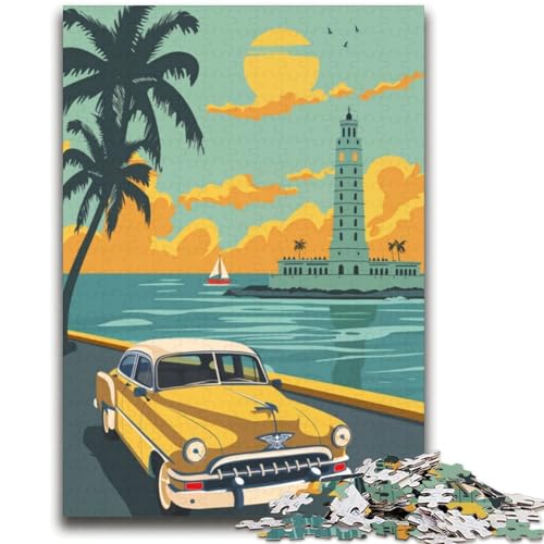 Kuba-Reiseposter-Puzzles für Teenager, Spielzeug, Lernspiele, Stressabbau, Wunschliste mit Weihnachtsmann, 2000 Teile (70x100cm) von NYANBFKEA