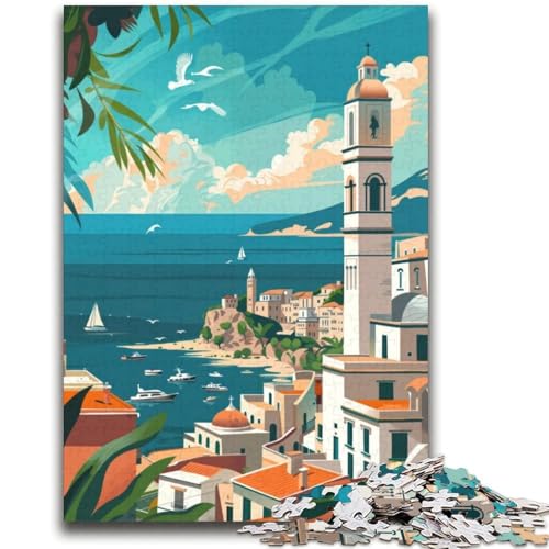 Küsten- und Mittelmeer-Puzzles für Teenager, Spielzeug, Lernspiele, Stressabbau, Wunschliste mit Weihnachtsmann, 2000 Teile (70x100cm) von NYANBFKEA