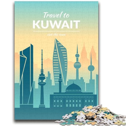 Kuwait 2000-teiliges Puzzle für Erwachsene und Jugendliche, Spielzeug, Lernspiele, Stressabbau, Wichtelgeschenke für Kinder ab 14 Jahren, 2000 Teile (70x100cm) von NYANBFKEA