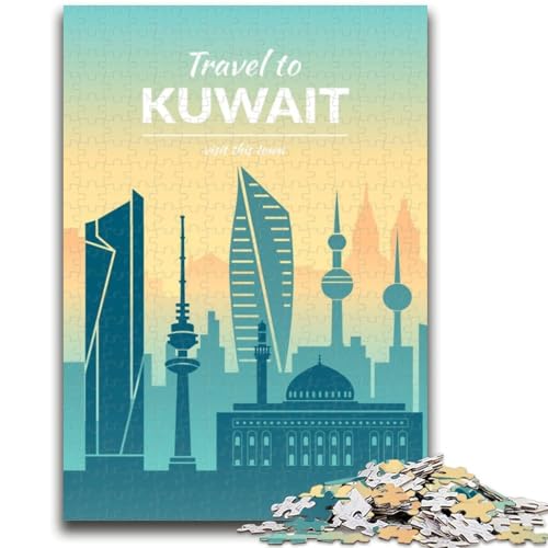 Kuwait-Puzzles für Teenager, Spielzeug, Lernspiele, Stressabbau, Wunschliste mit Weihnachtsmann, 1000 Teile (26x38cm) von NYANBFKEA