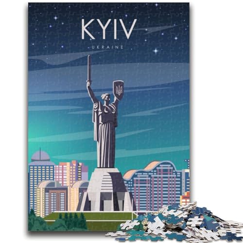 Kyiv Kiew Ukraine Kunst-Puzzle für Teenager, 1000 Teile, Familienaktivität, Spaß zu Hause, Geburtstagsgeschenk, Reisegeschenke, 1000 Teile (26x38cm) von NYANBFKEA