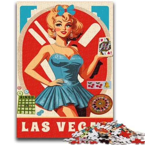 Las Vegas Blonde 1000-teiliges Puzzle für Teenager, geeignet für Kinder ab 14 Jahren. Familienspaß ganze Familie. 1000 Teile (50x75cm) von NYANBFKEA