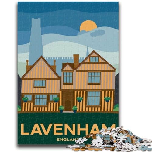 Lavenham England Stadtbild 1000-teiliges Puzzle für Erwachsene, Geschenke für Lernspiele, Herausforderungsspielzeug, Geburtstagsgeschenk, Geschenke, Wandkunst, 1000 Teile (50x75cm) von NYANBFKEA