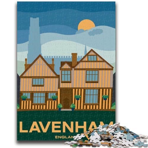 Lavenham England Stadtbild 1000-teiliges Puzzle für Teenager-Geschenke, perfekt für Spieleabende, buntes Spielzeug als Geschenk für zu Hause, 1000 Teile (26x38cm) von NYANBFKEA