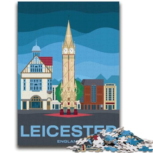 Leicester England City Puzzle für Erwachsene 2000 Teile, Spielzeug Lernspiele Stressabbau Wichtelgeschenke für Kinder ab 14 Jahren 2000 Teile (70x100cm) von NYANBFKEA