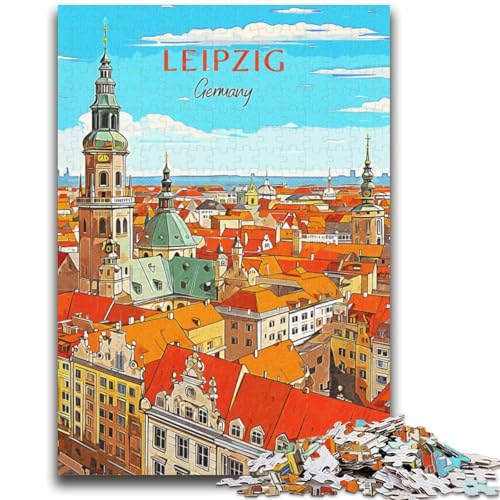 Leipzig-Reisepuzzle für Teenager, 1000 Teile, Familienaktivität mit passendem Poster und Quizblatt, für Kinder ab 14 Jahren, 1000 Teile (50x75cm) von NYANBFKEA