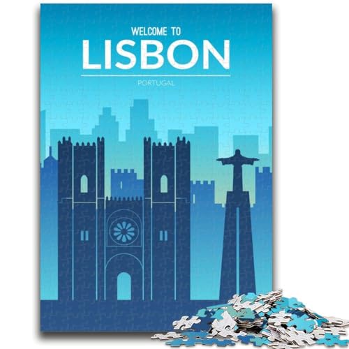 Lissabon, Portugal, Puzzle für Erwachsene, 1000 Teile, schwierig, lustige Spiele für die ganze Familie, Aktivitäten für zu Hause, Geburtstagsgeschenk, Reisegeschenke, 1000 Teile (26x38cm) von NYANBFKEA