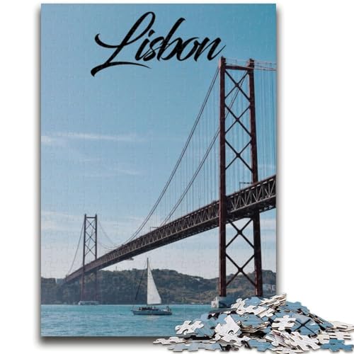 Lissabon, Portugal, Puzzle für Teenager, 1000 Teile, für Kinder ab 14 Jahren, Spiel, Wanddekoration, einzigartige Geschenke zum Geburtstag und zu Weihnachten, 1000 Teile (26x38cm) von NYANBFKEA