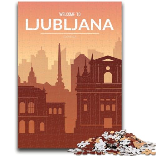 Ljubljana Slowenien Puzzle 1000 Teile für Teenager, anspruchsvolles Spielspielzeug, Wanddekoration, einzigartige Geburtstags, 1000 Teile (50x75cm) von NYANBFKEA