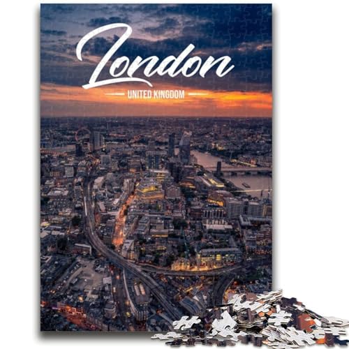 London 1000-teiliges Puzzle für Erwachsene und Jugendliche, Spielzeug, Lernspiele, Stressabbau, Wichtelgeschenke für Kinder ab 14 Jahren, 1000 Teile (26x38cm) von NYANBFKEA
