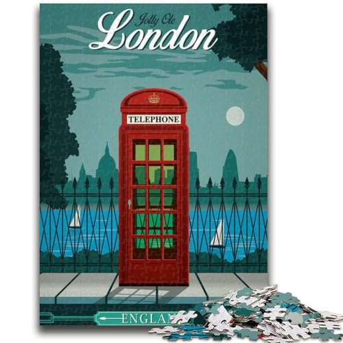 London Puzzle für Erwachsene, 1000 Teile, anspruchsvolles Spiel und Lernspiel für die ganze Familie zum Geburtstag, Weihnachten, 1000 Teile (26x38cm) von NYANBFKEA