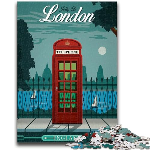 London-Puzzle für Teenager, 1000 Teile, für Kinder ab 14 Jahren, Spiel, Wanddekoration, einzigartige Geschenke zum Geburtstag und zu Weihnachten, 1000 Teile (50x75cm) von NYANBFKEA