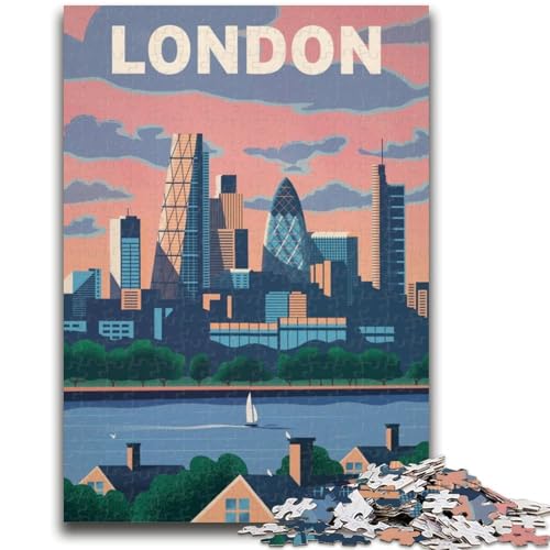 London Skyline Puzzle für Erwachsene 1000 Teile, Spielzeug Lernspiele Stressabbau Wichtelgeschenke für Kinder ab 14 Jahren 1000 Stück (50x75cm) von NYANBFKEA