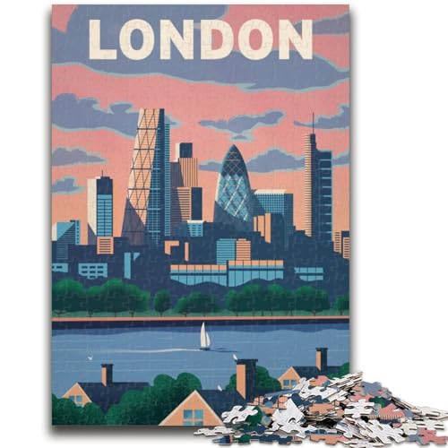 London Skyline Puzzle für Erwachsene 1000 Teile, Spielzeug Lernspiele Stressabbau Wichtelgeschenke für Kinder ab 14 Jahren 1000 Teile (26x38cm) von NYANBFKEA