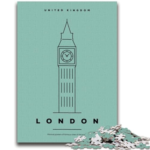 London UK Puzzles für Erwachsene 1000 Teile, Spielzeug Lernspiele Stressabbau Wichtelgeschenke für Kinder ab 14 Jahren 1000 Teile (50x75cm) von NYANBFKEA