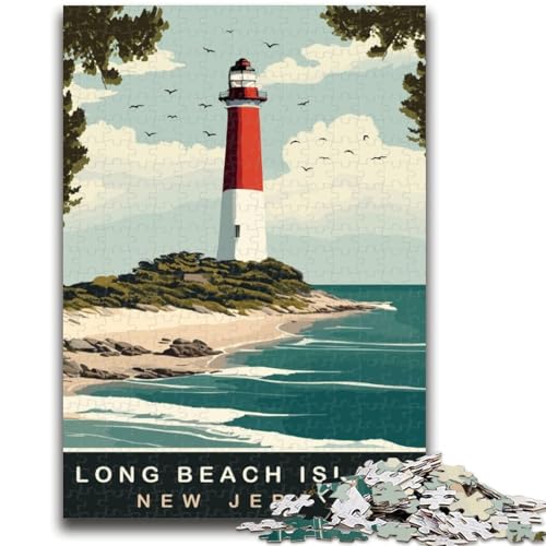 Long Beach Island Puzzle für Erwachsene, 1000 Teile, Staycation-Zeitvertreib, Geburtstagsgeschenk, Geschenke, Wandkunst für 14+, 1000 Teile (26x38cm) von NYANBFKEA