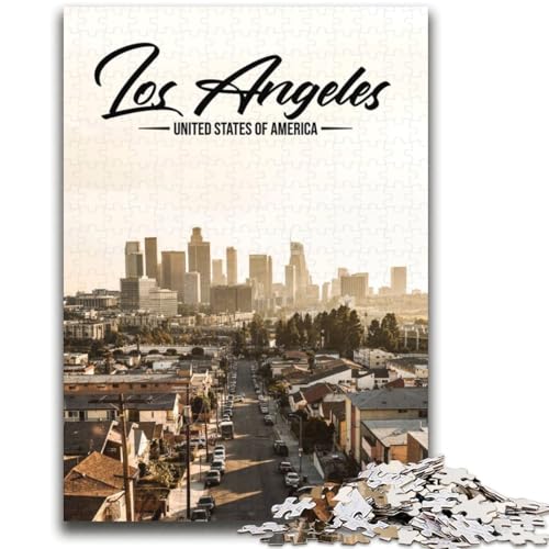Los Angeles 2000-teiliges Puzzle für Erwachsene, Lernspiele, DIY-Spielzeug mit passendem Poster und Quizblatt für Kinder ab 14 Jahren, 2000 Teile (70x100cm) von NYANBFKEA