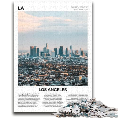 Los Angeles Puzzle 1000 Teile für Erwachsene, ab 14 Jahren, Heimkunst-Dekoration, Familienspiele, Weihnachts- und Geburtstagsgeschenke, 1000 Teile (50x75cm) von NYANBFKEA