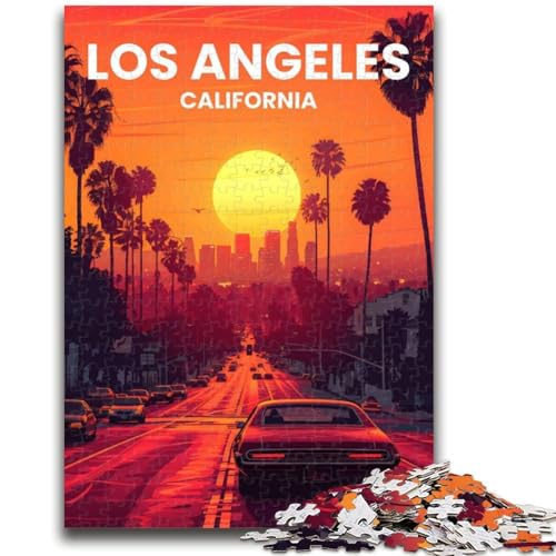Los Angeles-Puzzle für Teenager, 1000 Teile, anspruchsvolles Spiel und Familienspiel mit passendem Poster und Quizblatt, 1000 Teile (26x38cm) von NYANBFKEA