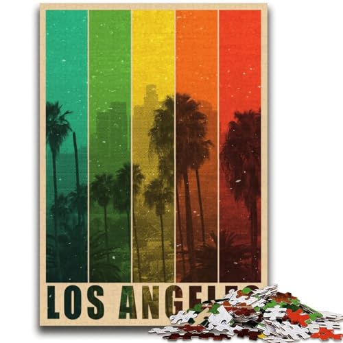 Los Angeles Puzzles für Teenager, Spielzeug, Lernspiele, Stressabbau, Wunschliste mit Weihnachtsmann, 2000 Teile (70x100cm) von NYANBFKEA