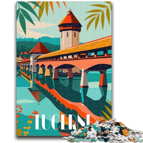 Luzerner Reflexionen Puzzles für Teenager 1000 Puzzles, Familienspaßspiele, Spaß bei Heimaktivitäten, Geburtstagsgeschenk, Reisegeschenke 1000 Teile (26x38cm) von NYANBFKEA