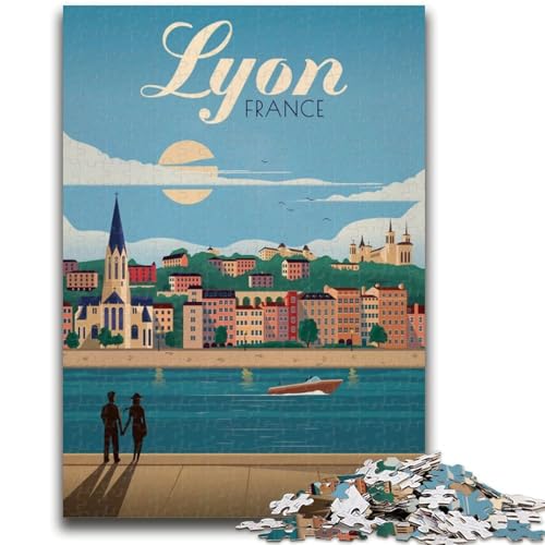 Lyon 1000-teiliges Puzzle für Teenager, Geschenke, perfekt für Spieleabende, buntes Spielzeug als Geschenk für zu Hause, 1000 Teile (26x38cm) von NYANBFKEA