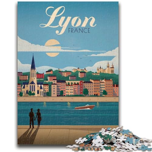 Lyon Puzzle für Erwachsene, 1000 Teile, schwierig, herausfordernd, schwierig, als Geschenk für die ganze Familie, 1000 Teile (50x75cm) von NYANBFKEA