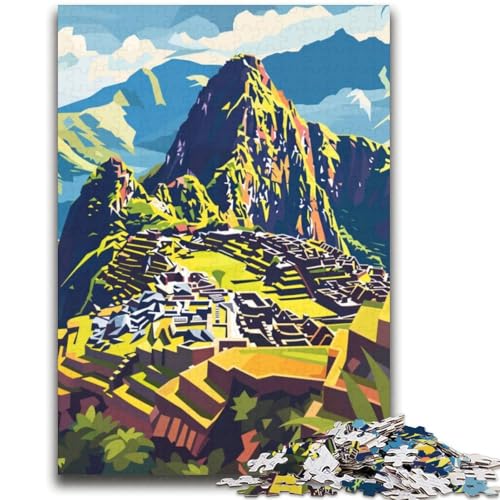Machu Picchu Landschaftspuzzle für Teenager, 2000 Teile, anspruchsvolles Spiel und Familienspiel mit passendem Poster und Quizblatt, 2000 Teile (70x100cm) von NYANBFKEA